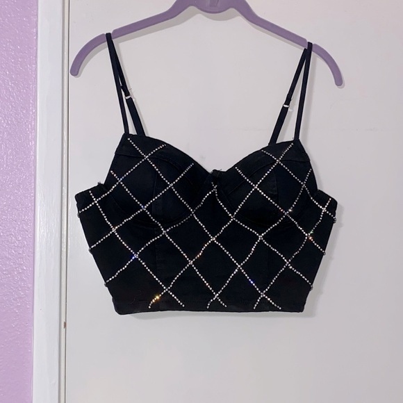 Rhinestone Crop Top - Picture 1 of 2